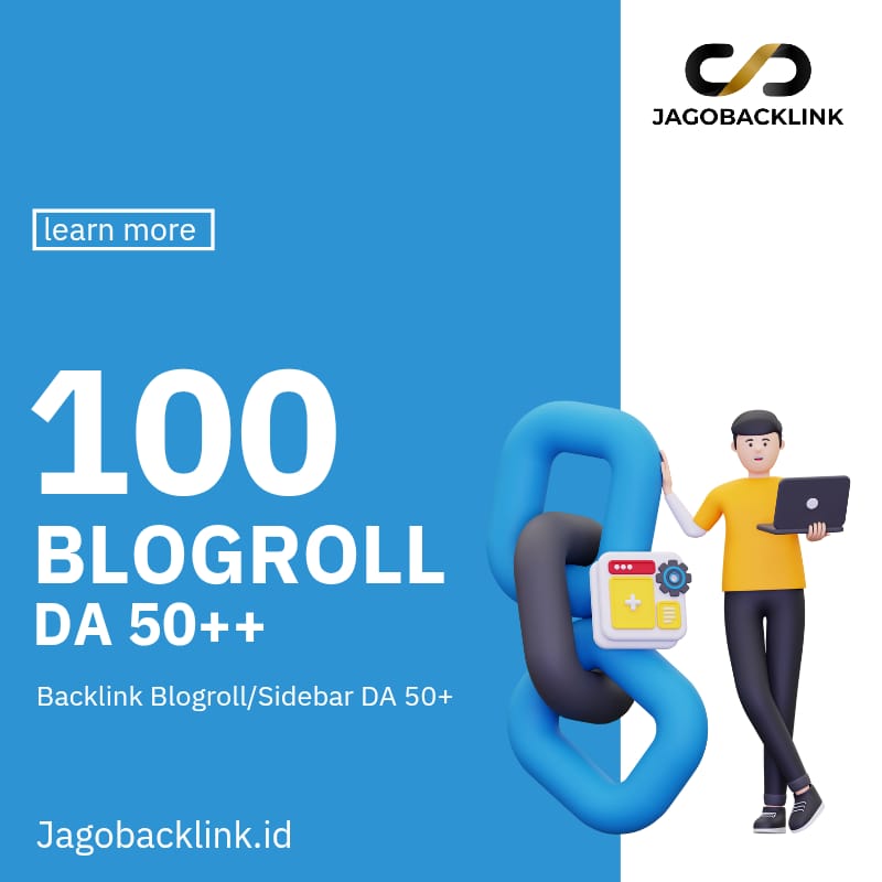 100 Backlink Blogroll/Sidebar DA 50+