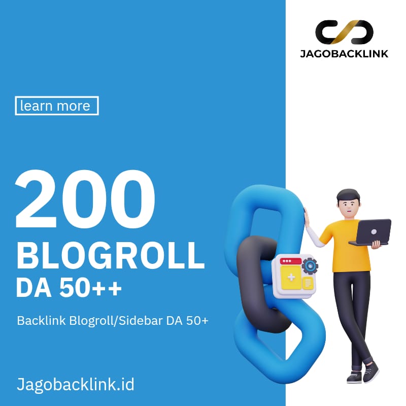 200 Backlink Blogroll/Sidebar DA 50+
